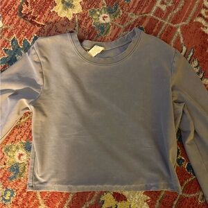 ALO Yoga Heather Gray finesse Crop Top